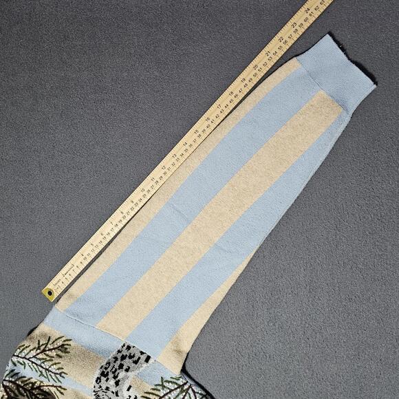 MAVRANS Men's Sweater RARE M Blue Beige Striped Leopard Print Knit Pullover Cat - Picture 5 of 14